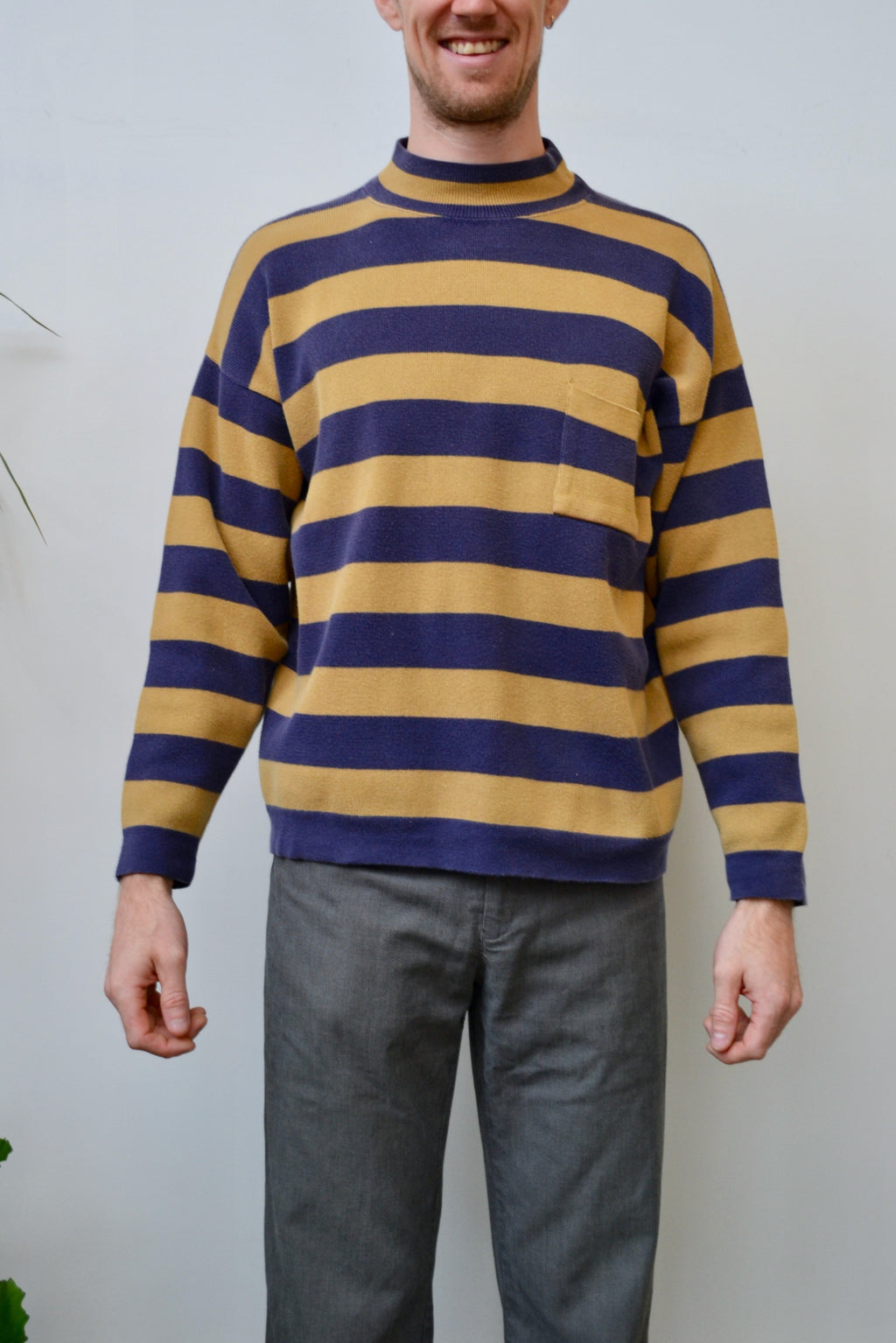 CK Sport Striped Mockneck