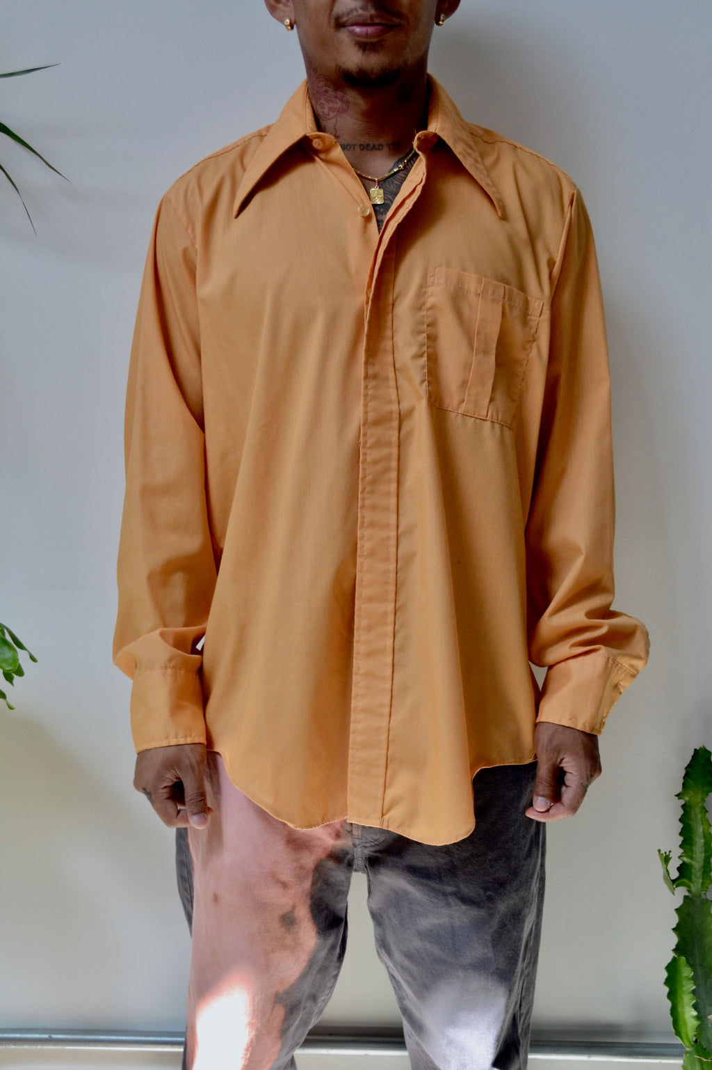 Tangerine Seventies Button Up