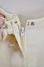 Vintage Cream Feather Trim Shift Dress