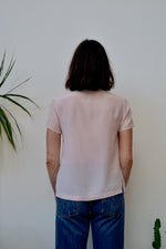 Blush Silk Eyelet Blouse