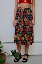 Moody Floral Midi Skirt