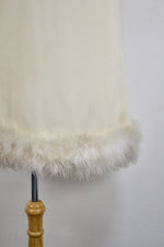 Vintage Cream Feather Trim Shift Dress