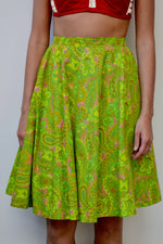 Slime Paisley Circle Skirt