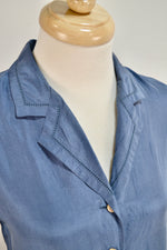 Blue Silk Shirt Dress