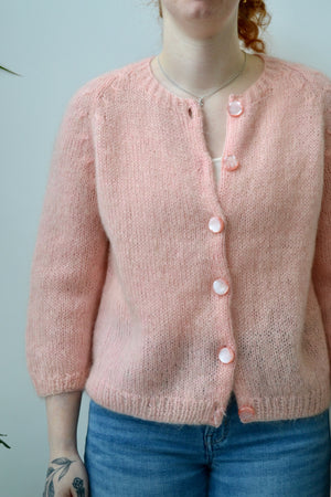 Pale Pink Mohair Cardi