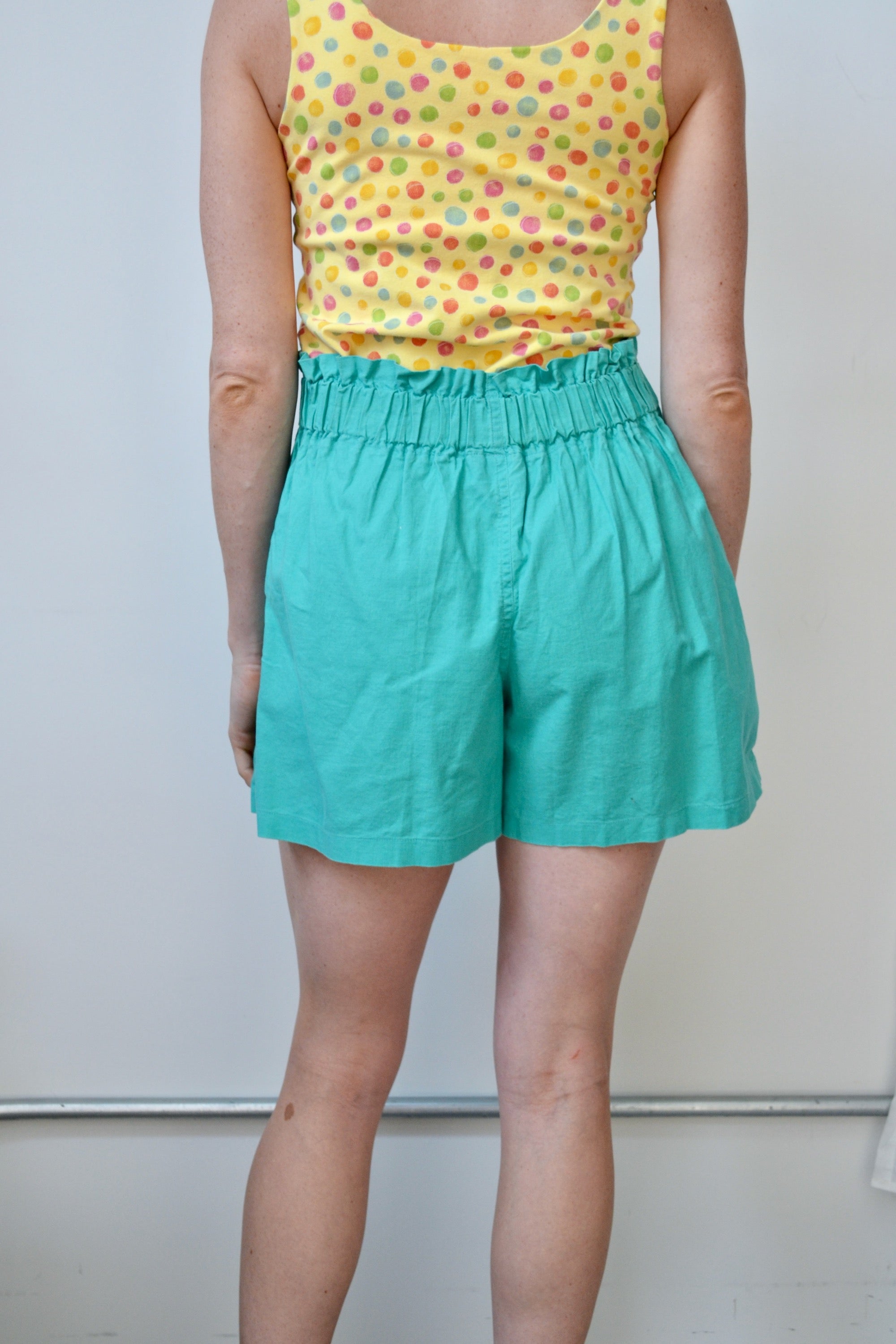 Turquoise Cotton Shorts
