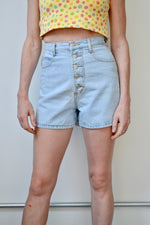 High Waist Button Fly Shorts