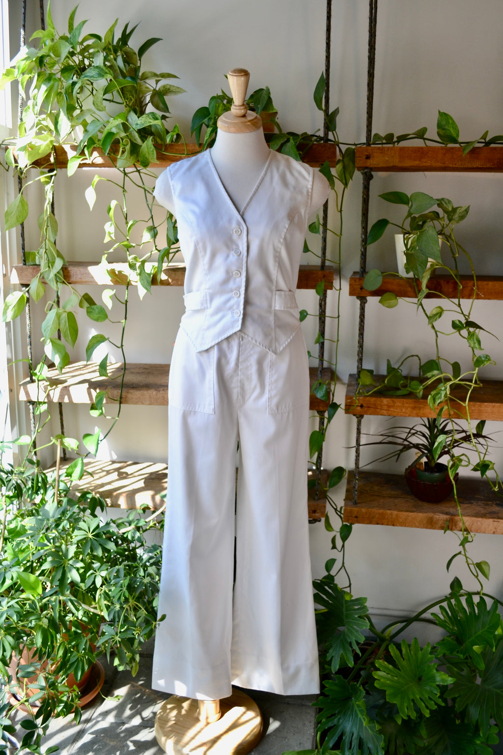 Vintage Matching Vest & Wide Leg Pant Combo