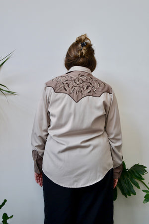 Taupe Western Snap Up Shirt