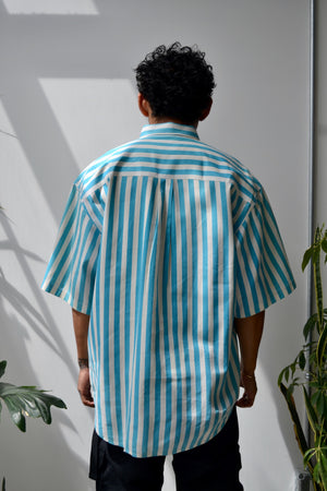 Bugle Boy Aqua Striped Button Up