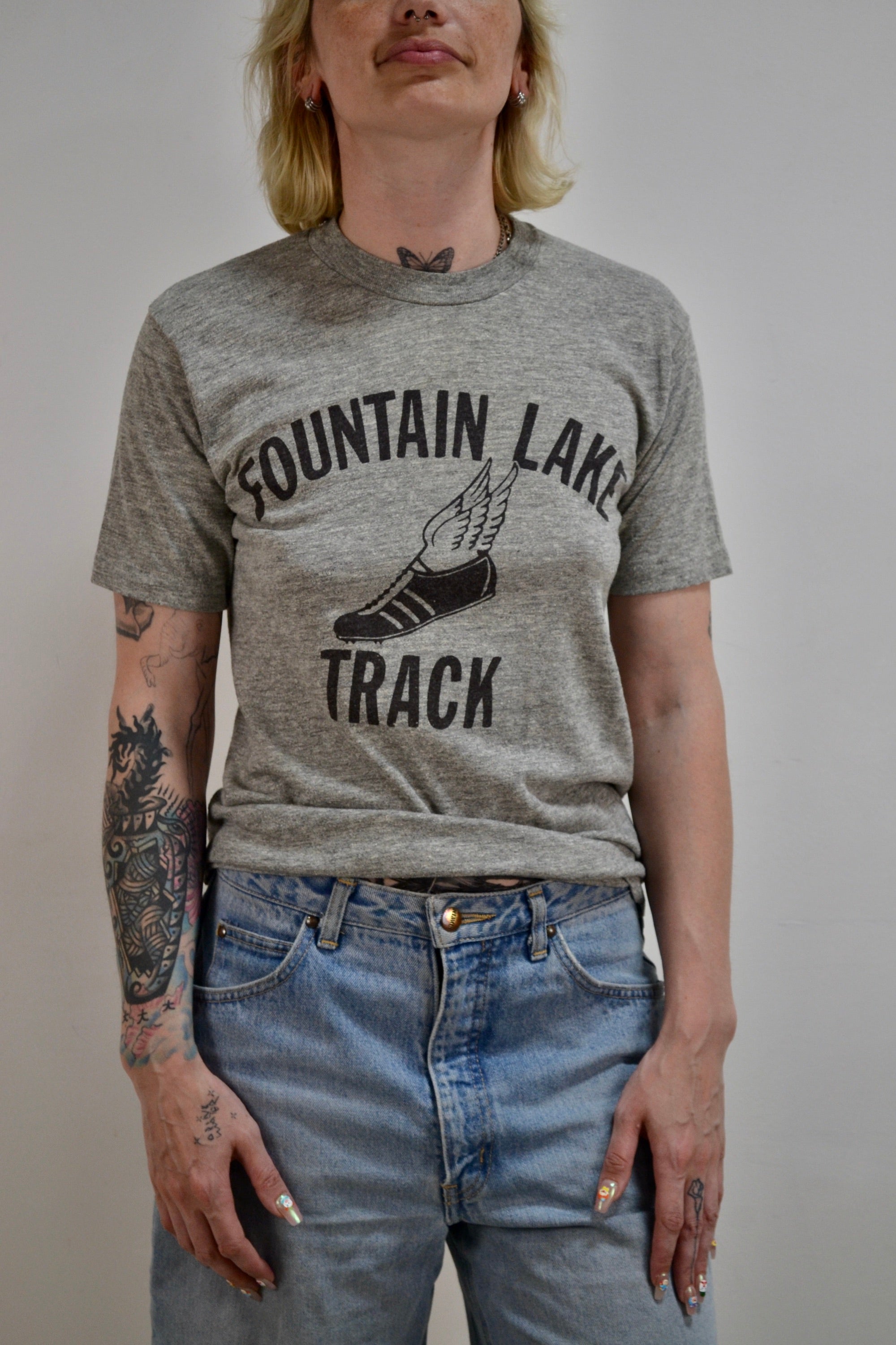 Fountain Lake Track Tee