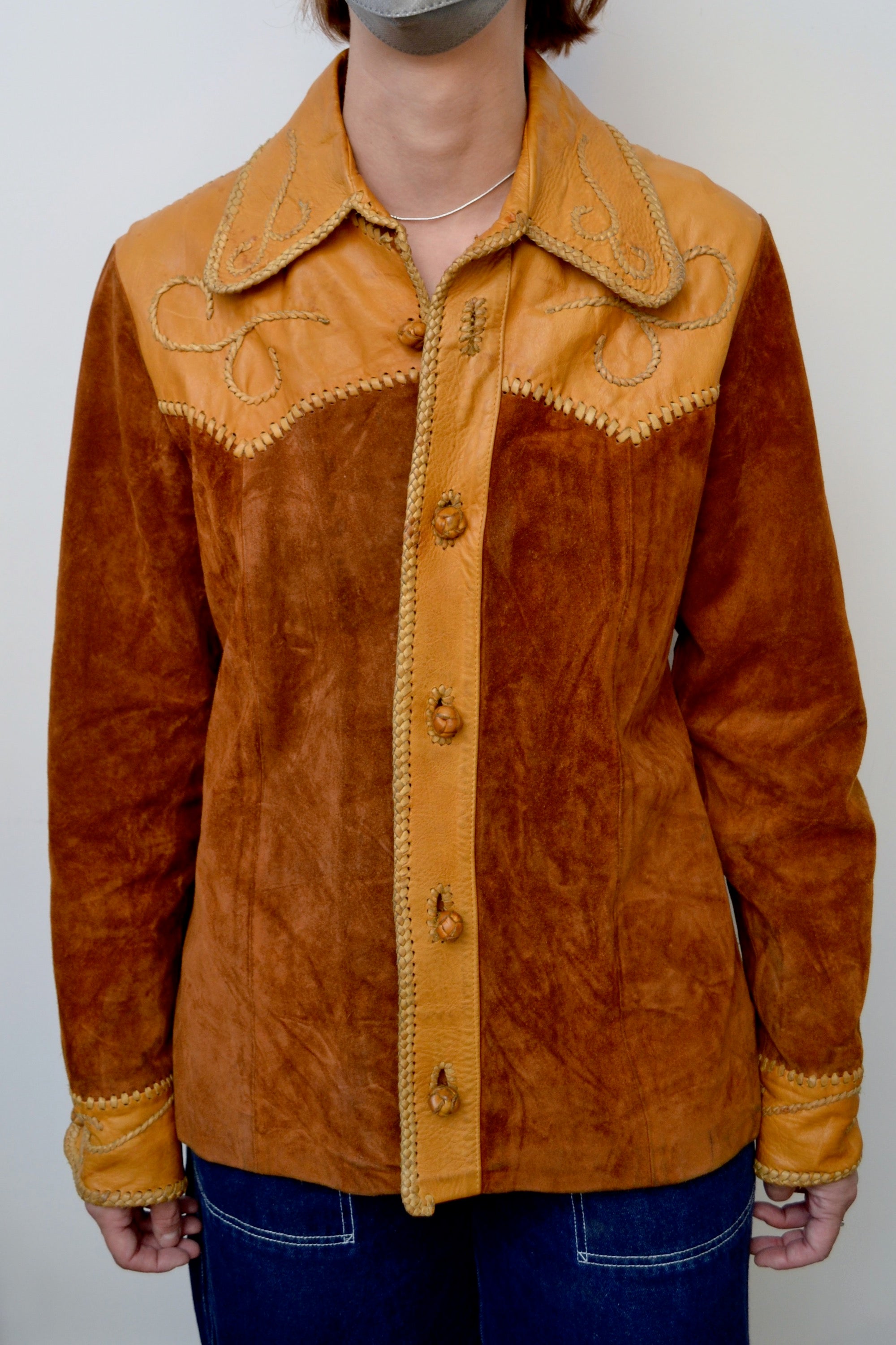 Woodstock Era Whip Stitch Suede Jacket