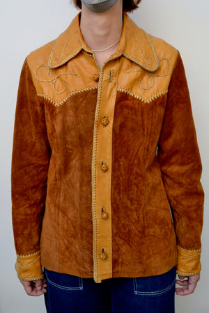 Woodstock Era Whip Stitch Suede Jacket