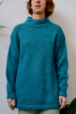 Teal Mohair Mockneck