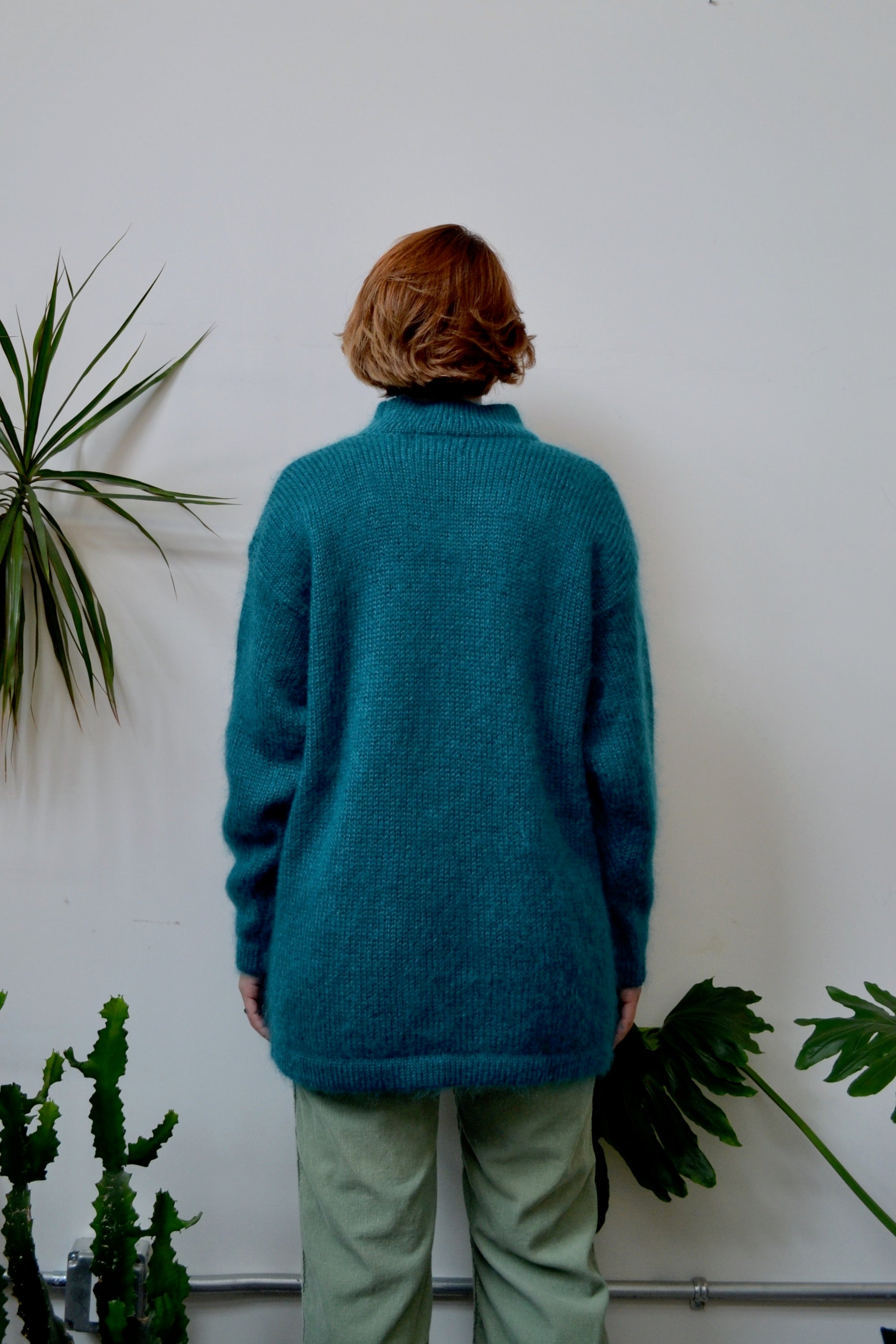 Teal Mohair Mockneck