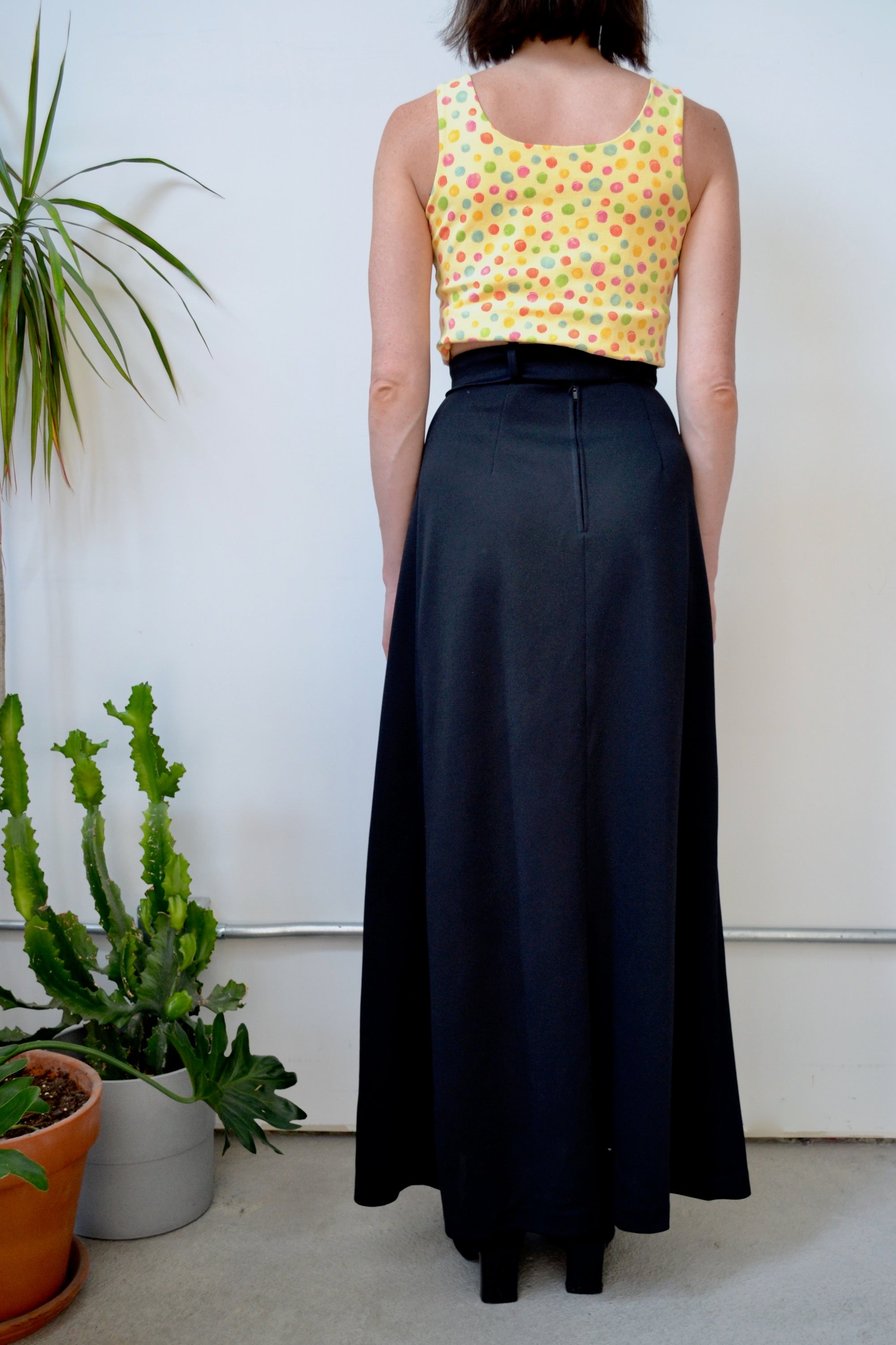 70s Belted Maxi Skirt