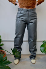 Grey Leather Pants