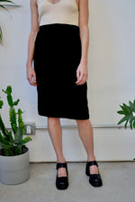 Black Velvet Pencil Skirt