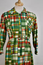 70s Plaid House Dress