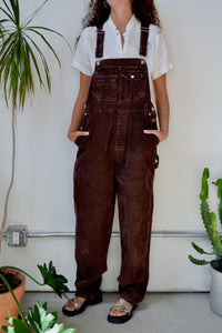 Y2K Brown Cord Overalls