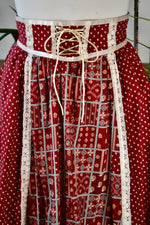 Maroon Quilted Bolero and Prairie Skirt Set