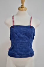 Reversible Cotton Lace Up Top