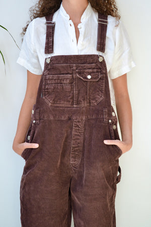 Y2K Brown Cord Overalls