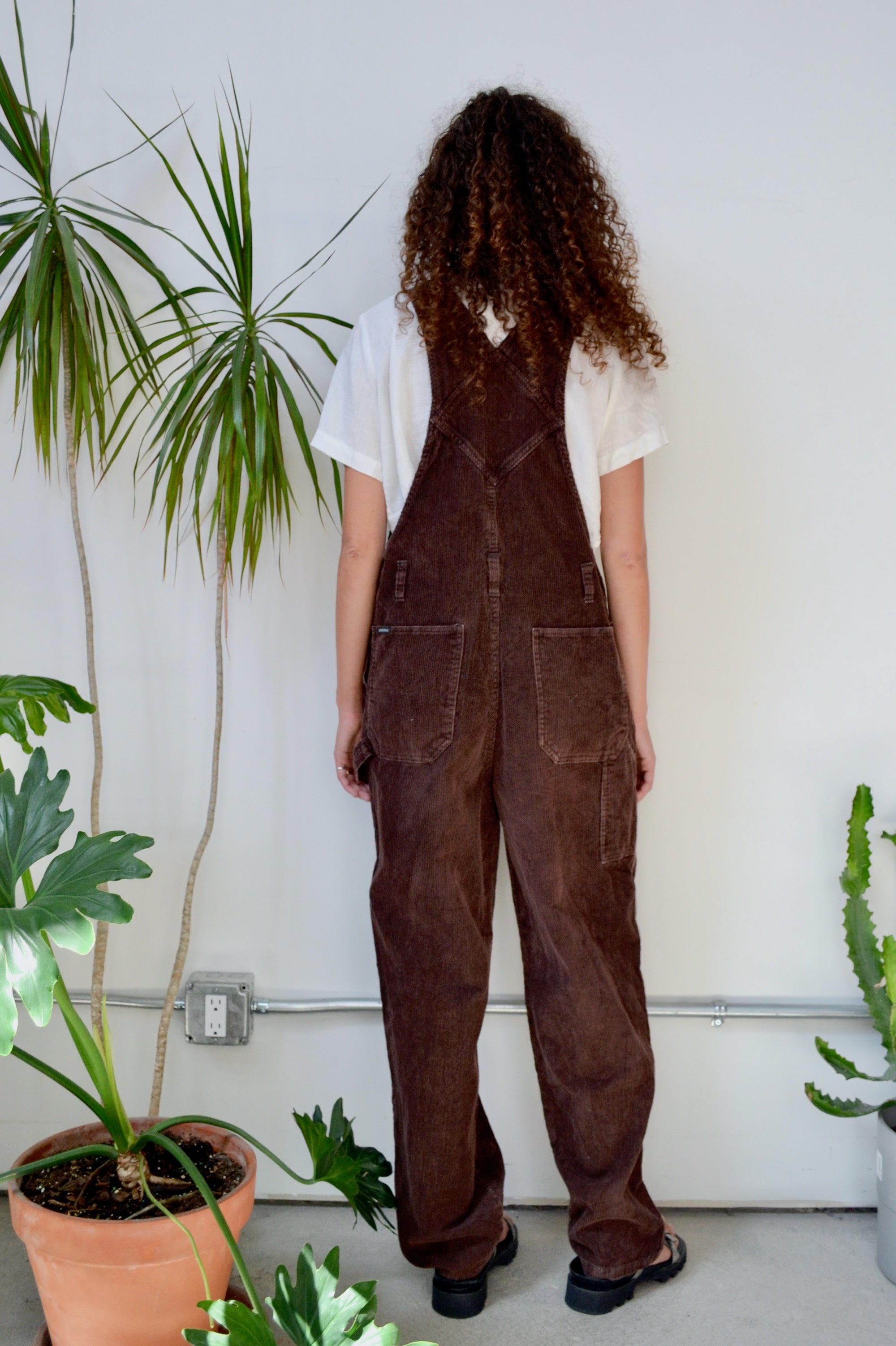 Y2K Brown Cord Overalls