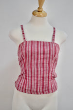 Reversible Cotton Lace Up Top