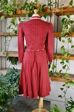 Maroon Quilted Bolero and Prairie Skirt Set