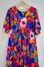 Vintage Abstract Floral Wide Leg Jumpsuit