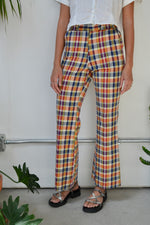 Rainbow Plaid Flares