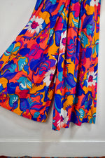 Vintage Abstract Floral Wide Leg Jumpsuit