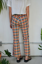 Rainbow Plaid Flares