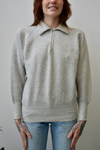 Fifties 1/4 Zip Heather Grey Sweatshirt