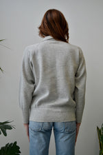 Fifties 1/4 Zip Heather Grey Sweatshirt