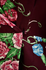40s/50s Burgundy Floral Dressing Robe
