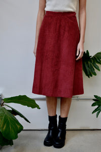 Muted Raspberry Cord Skirt