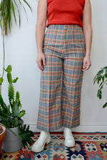 Wide Leg Plaid Trousers