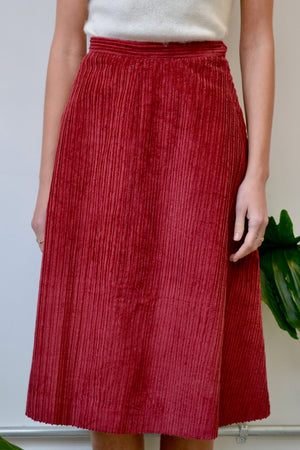 Muted Raspberry Cord Skirt