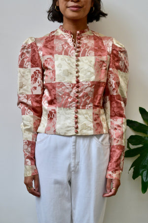 Rose Checkered Silk Jacket