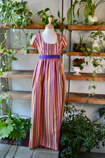 Striped Seersucker Empire Waist Maxi