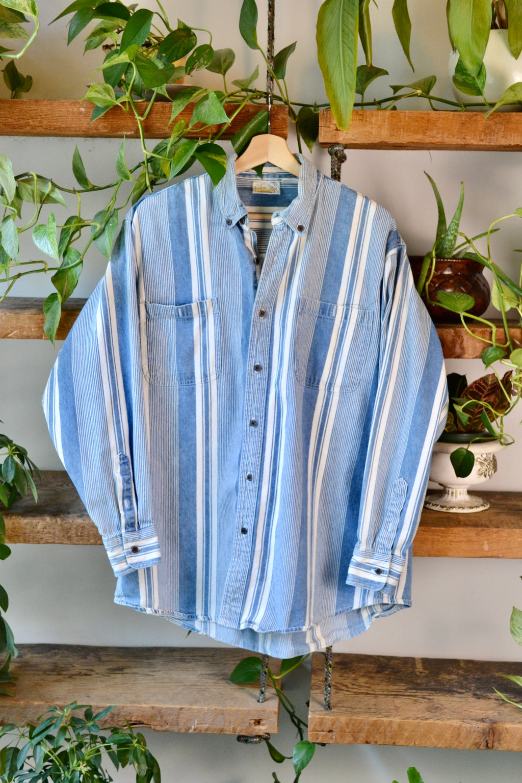 90s Striped Button Up