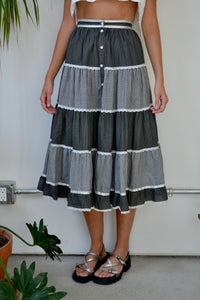 Dots and Grid Gunne Sax Prairie Skirt