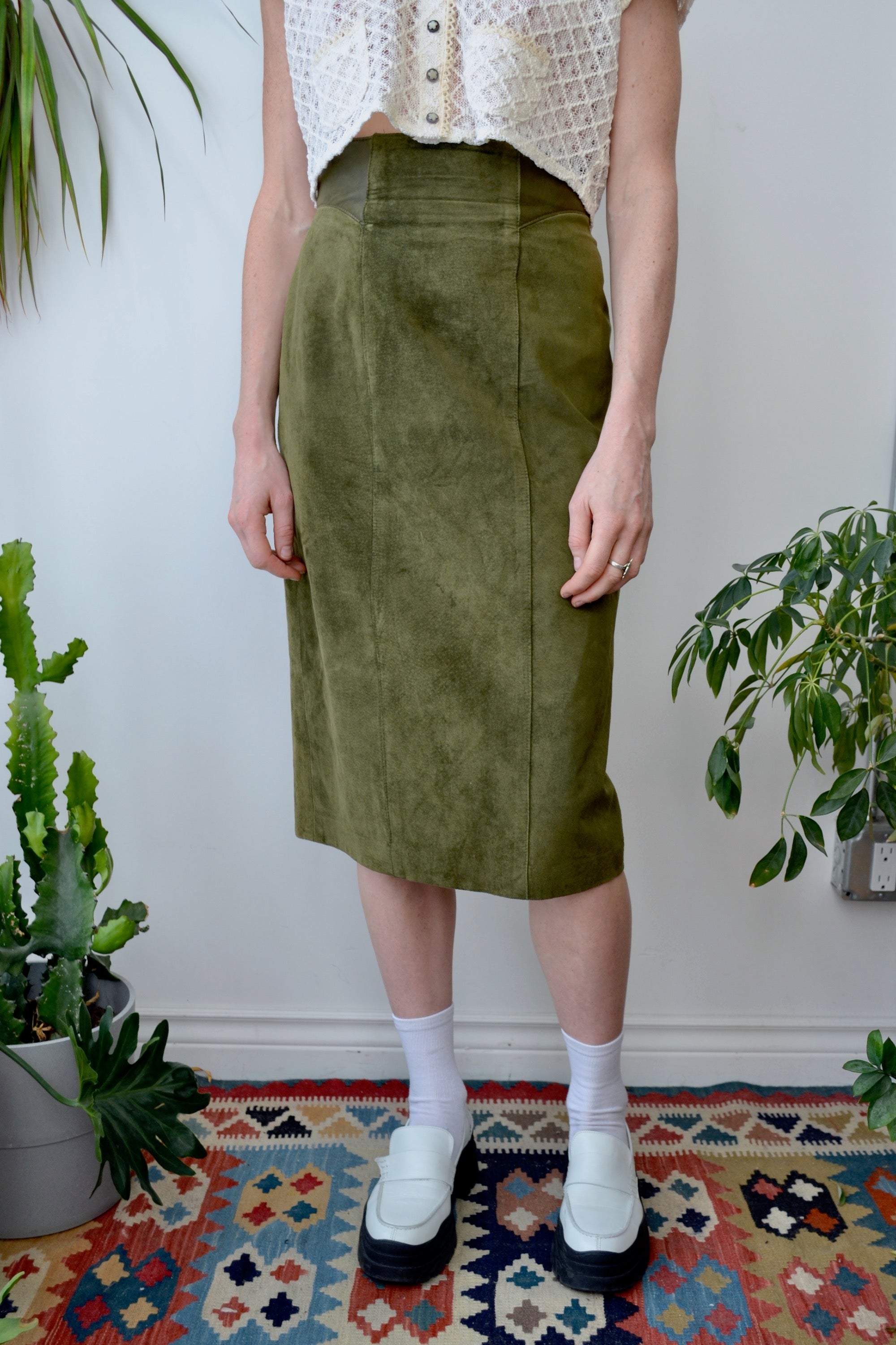 Mossy Suede Eighties Skirt