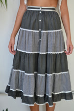 Dots and Grid Gunne Sax Prairie Skirt