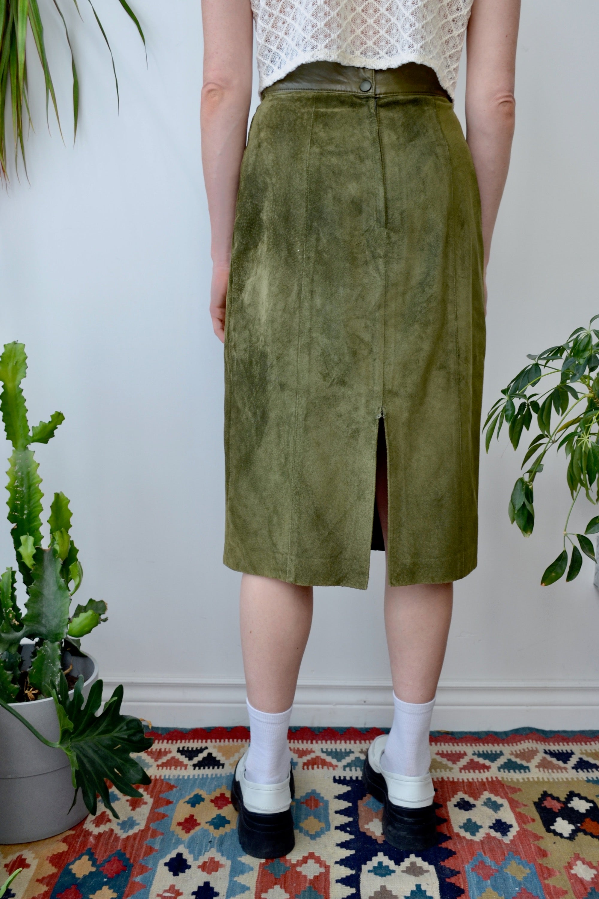 Mossy Suede Eighties Skirt