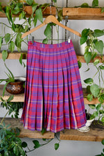 Fifties Pink & Purple Reversible Plaid Skirt