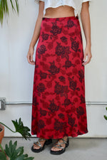 Rose Silk Maxi Skirt