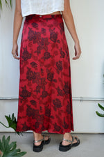 Rose Silk Maxi Skirt